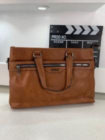 Cartable Homme en Simili Cuir Design Élégant Jeep 180551-12 Marron Clair – حقيبة جلدية لون بني فاتح